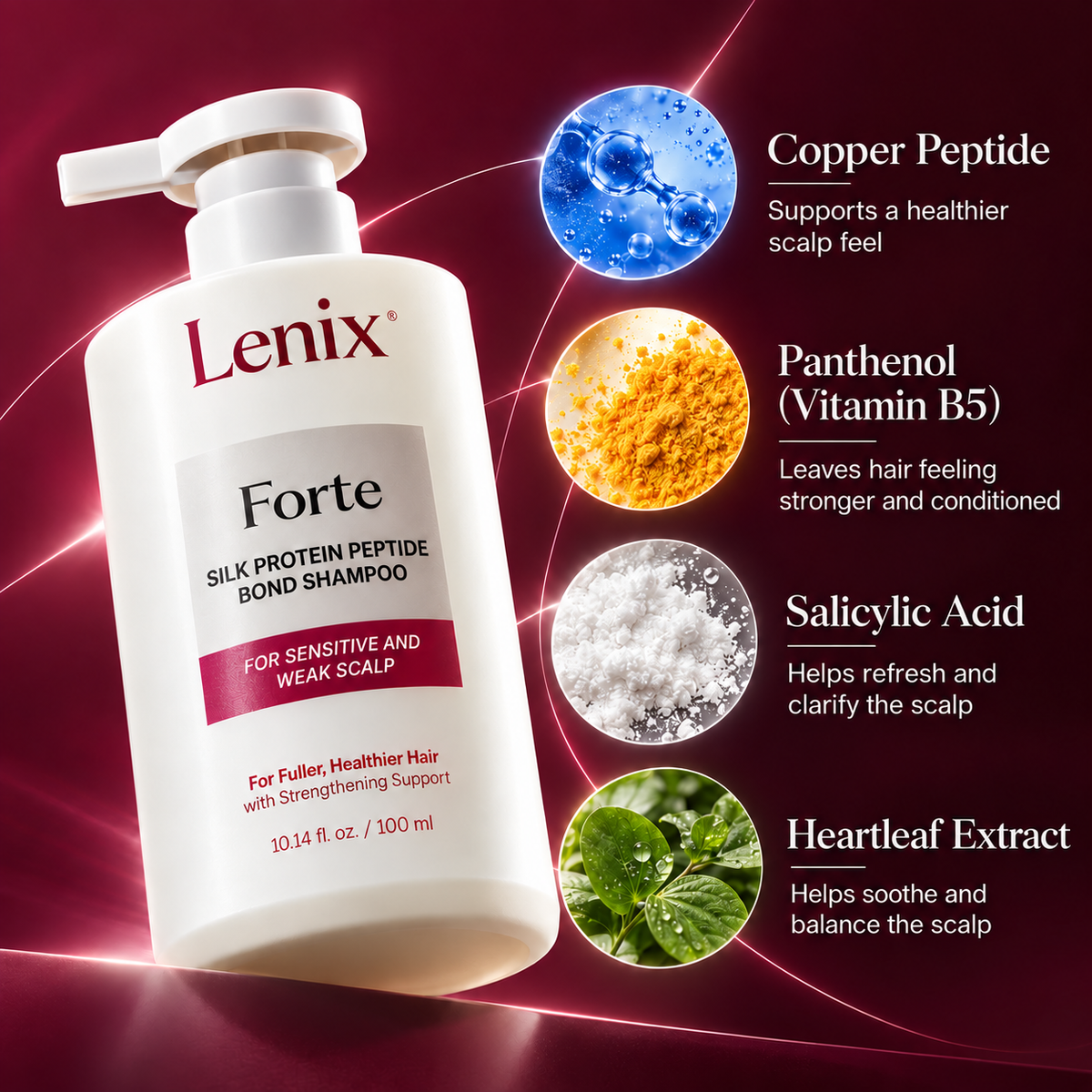 Key ingredients: copper peptide, panthenol, salicylic acid and heartleaf extract